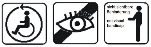 Logo der Arbeitsgruppe mit Blindenschriftpunkten und zwei Symbolfiguren